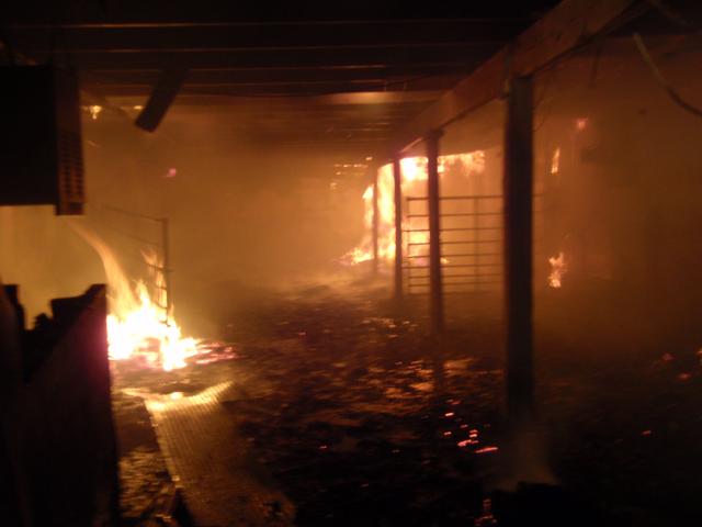 Barn fire, April 2, 2010. Pitz farm.